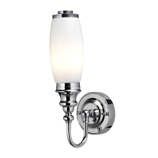 Burlington LED Bathroom Ornate Wall Light & Opal Glass Tube Shade